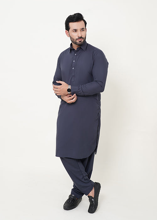 Premium Wash n Wear Shalwar Kameez - Navy Blue