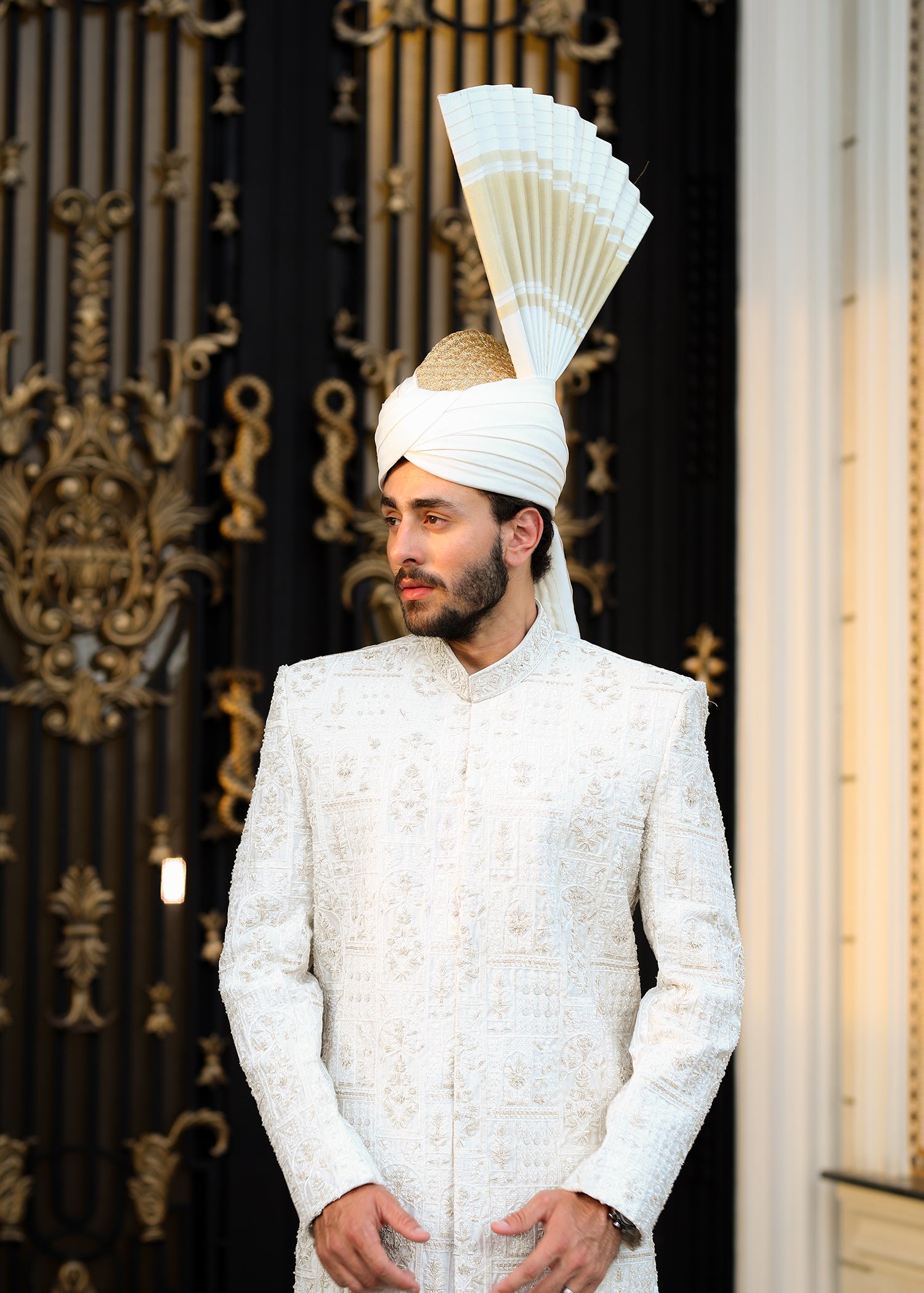 Classic White Sherwani – Azlan Shehzad